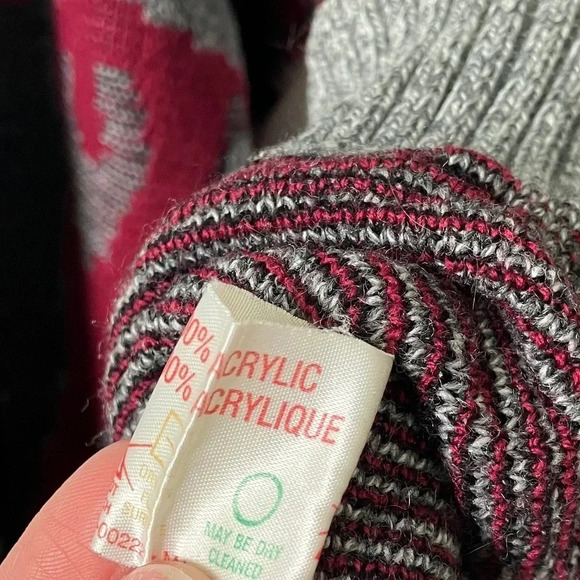 Vintage Brics Geometric Stripe Abstract Gray Knit Grandpa  Sweater - Picture 4 of 4